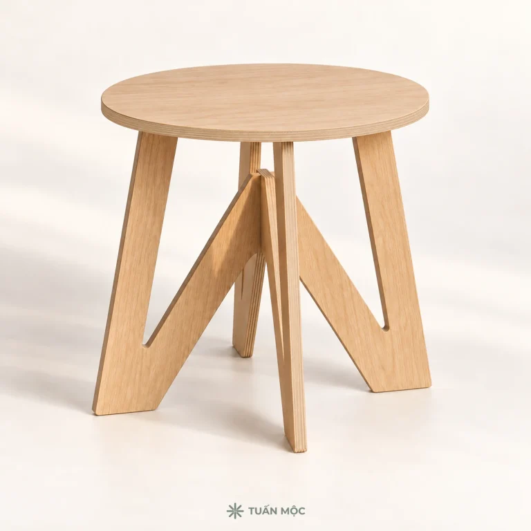 Bàn tròn cho bé bằng gỗ Plywood