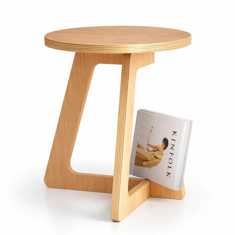 Bàn tròn nhỏ bằng gỗ Plywood