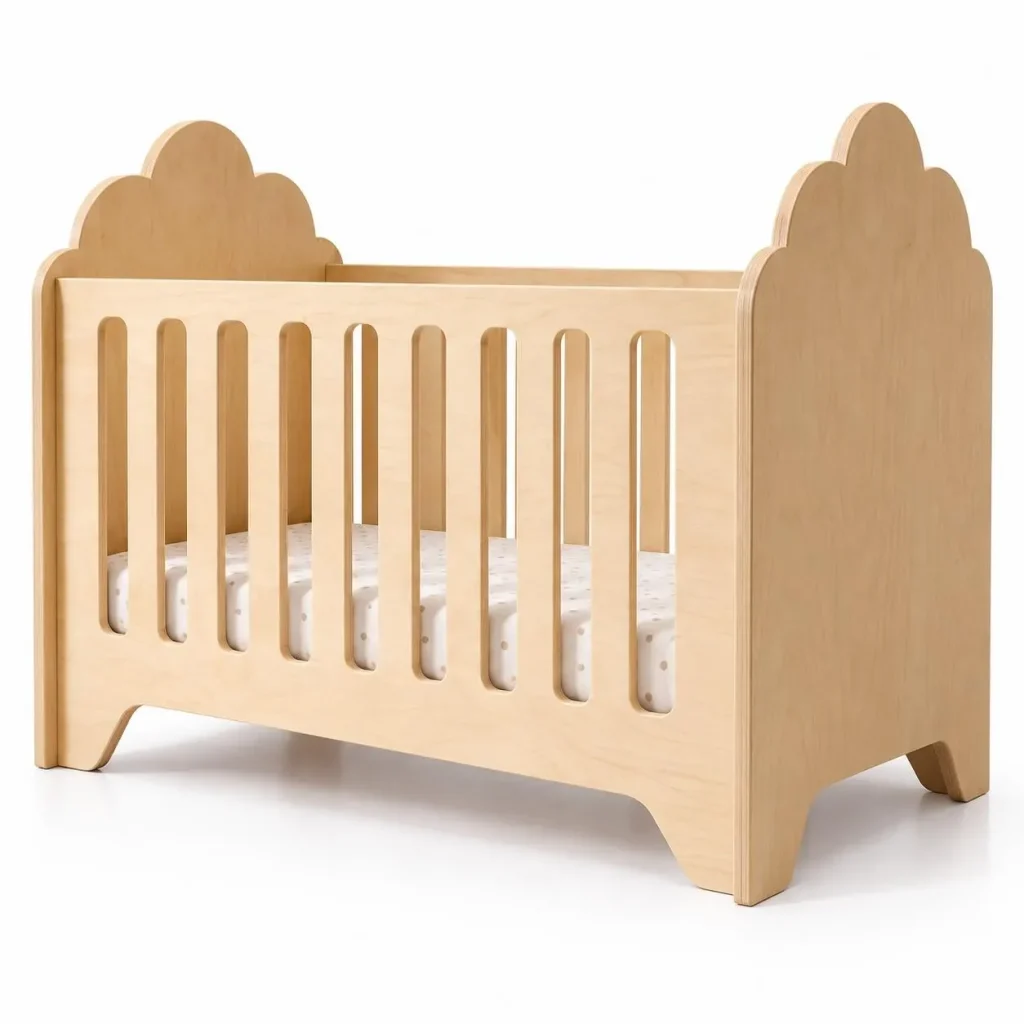 Giường cũi Mây bằng gỗ Plywood