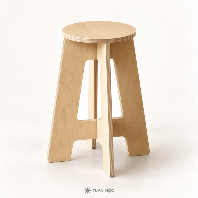 Ghế đôn cao chân chữ A bằng gỗ Plywood