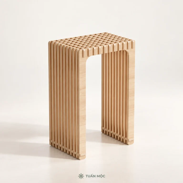Ghế đôn cao mặt nan gỗ bằng gỗ Plywood