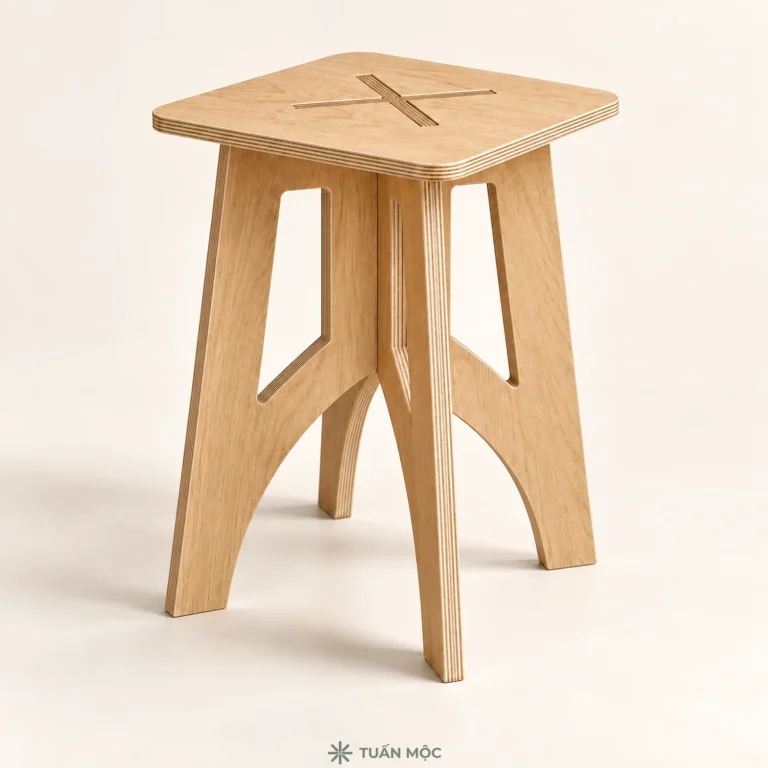 Ghế đôn kê chân bằng gỗ Plywood