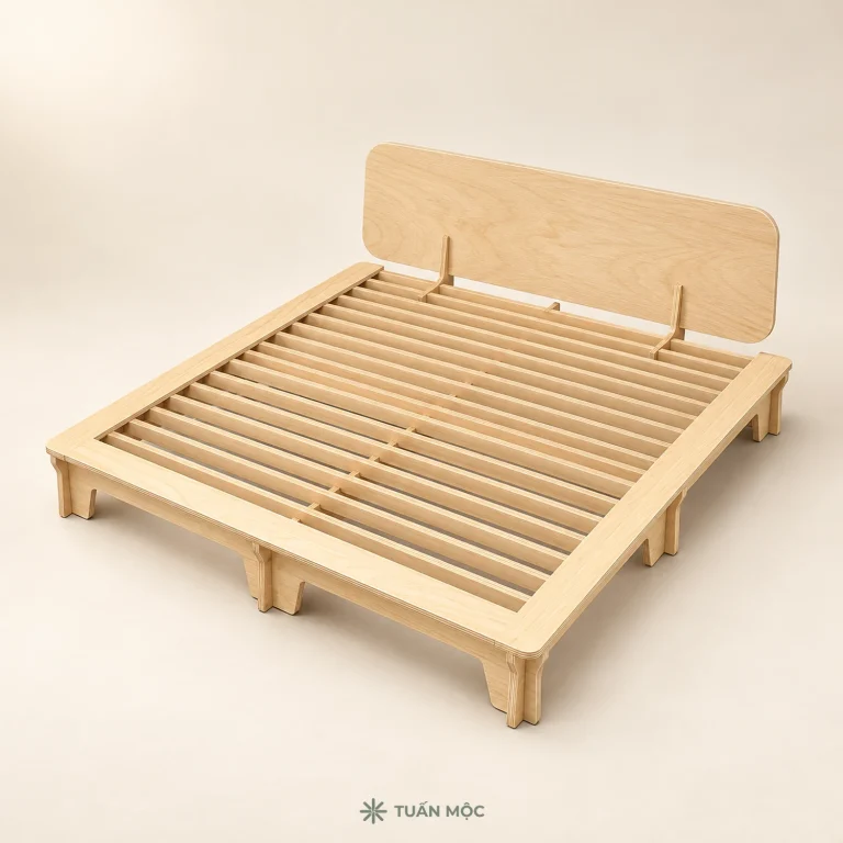 Giường bệt kiểu Nhật bằng gỗ Plywood