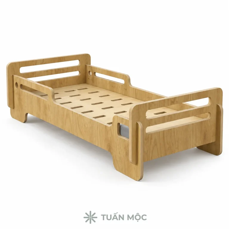 Giường gỗ trẻ em bằng gỗ Plywood