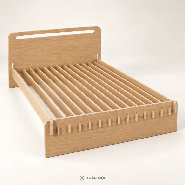 Giường ngủ hiện đại bằng gỗ Plywood