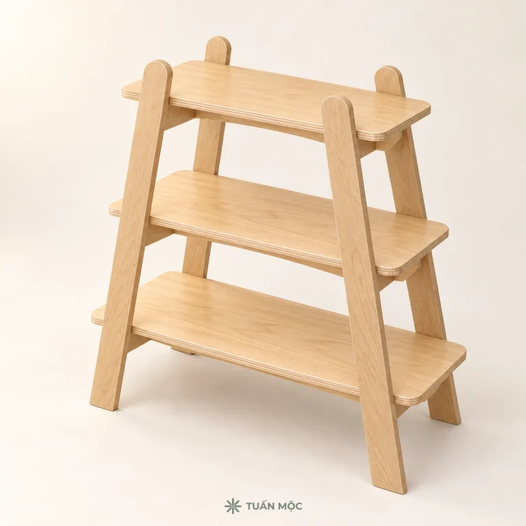 Kệ gỗ 3 tầng bằng gỗ Plywood