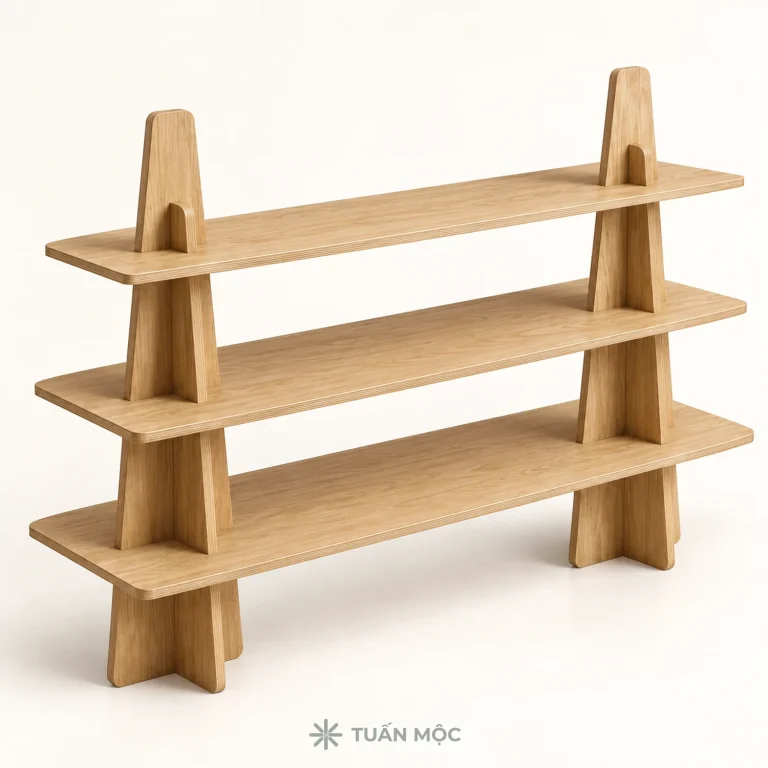 Kệ trang trí 3 tầng bằng gỗ Plywood