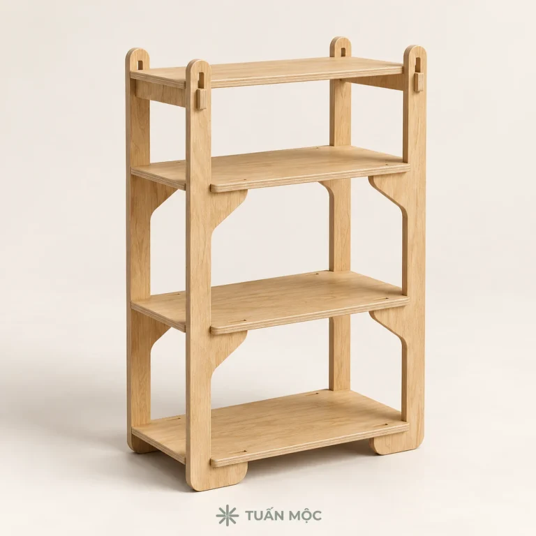 Kệ sách đứng bằng gỗ Plywood