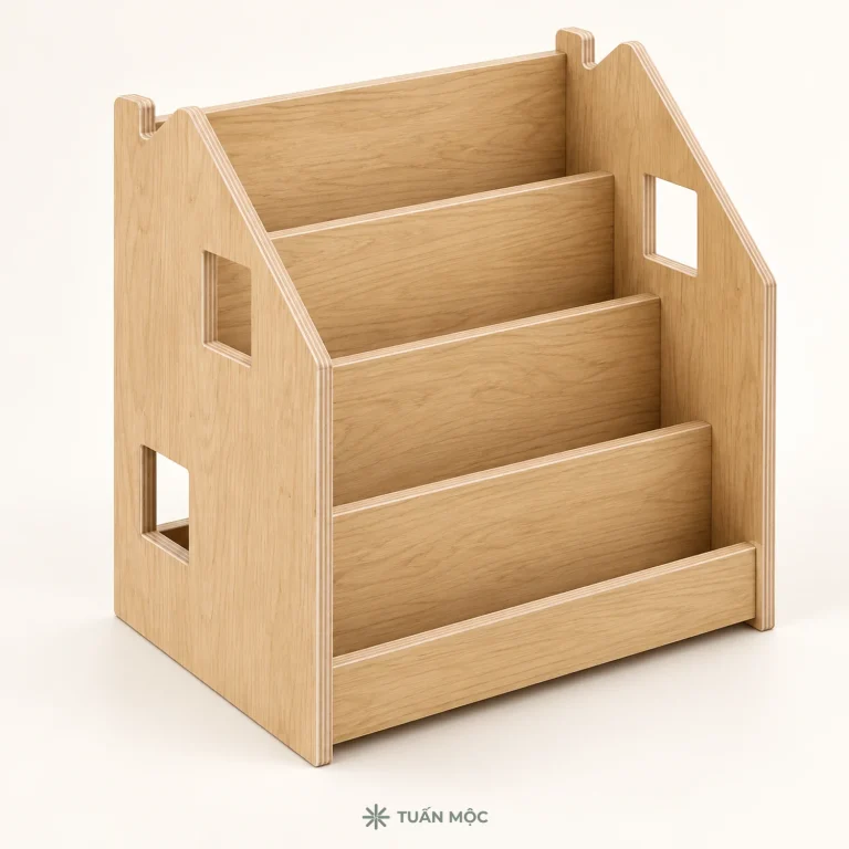 Kệ sách hình ngôi nhà bằng gỗ Plywood