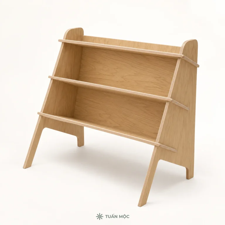 Kệ sách nghiêng bằng gỗ Plywood