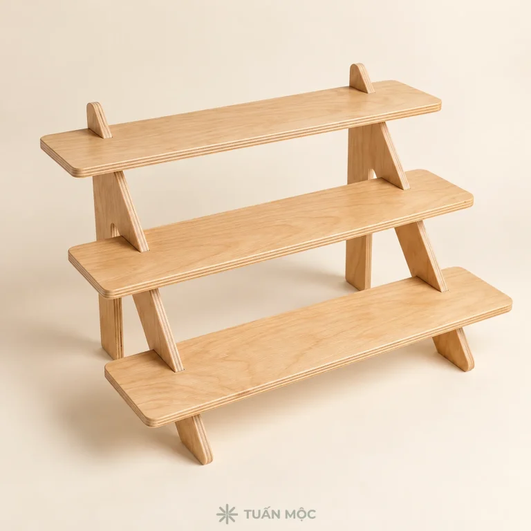 Kệ trưng bày 3 tầng bằng gỗ Plywood
