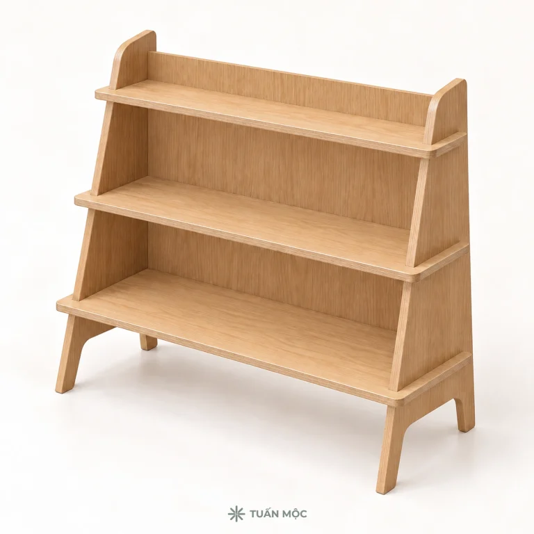 Kệ sách nghiêng bằng gỗ Plywood